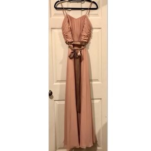 Long Pretty Blush “Bridesmaid” Dress